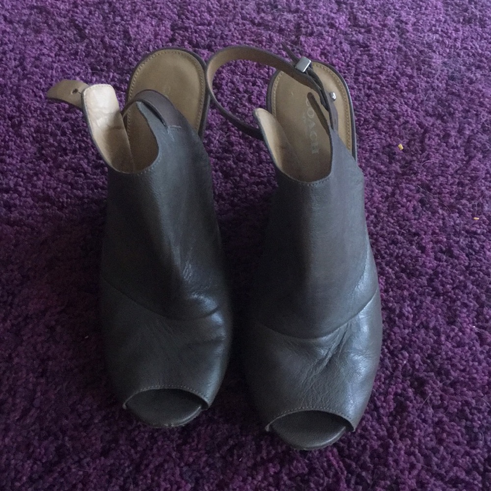 Coach Peep Toe Wedges
